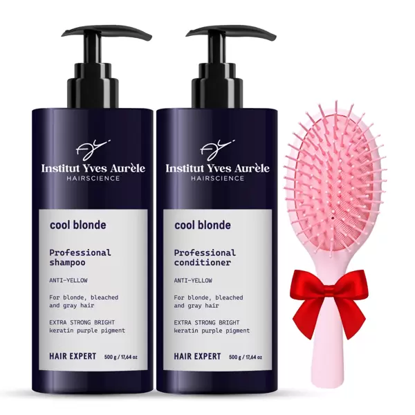 COOL BLOND - Hårbehandling som neutraliserar gula toner: Shampoo (500ml) och Conditioner (500 ml)